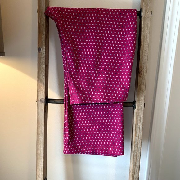 Anthropologie Pink Mikayla Cropped Flare Floral/dot pattern Pants, Sz L - Picture 8 of 8